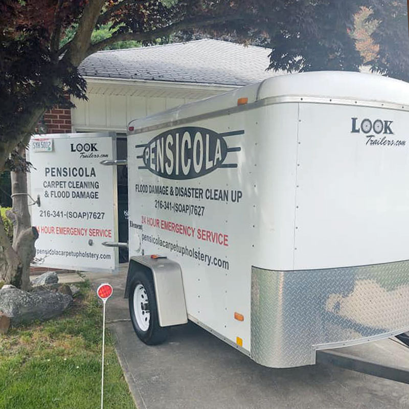 Flood damage restoration technician Cleveland OH removing water